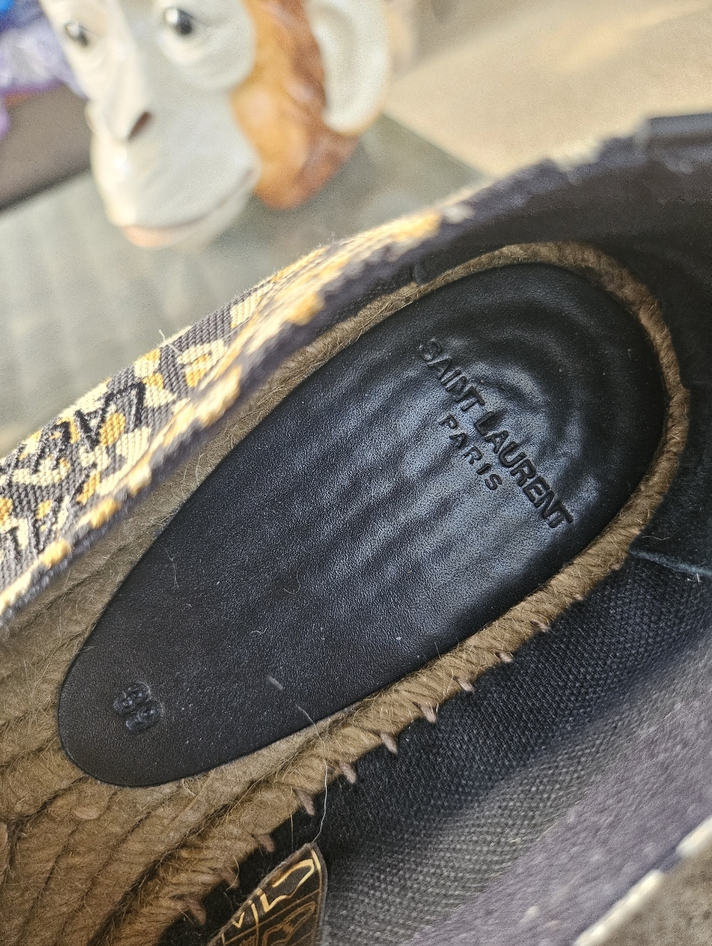 Saint Laurent Leopard Abstract Animal Print Canvas espadrilles Size 39 Italy - Picture 8 of 13